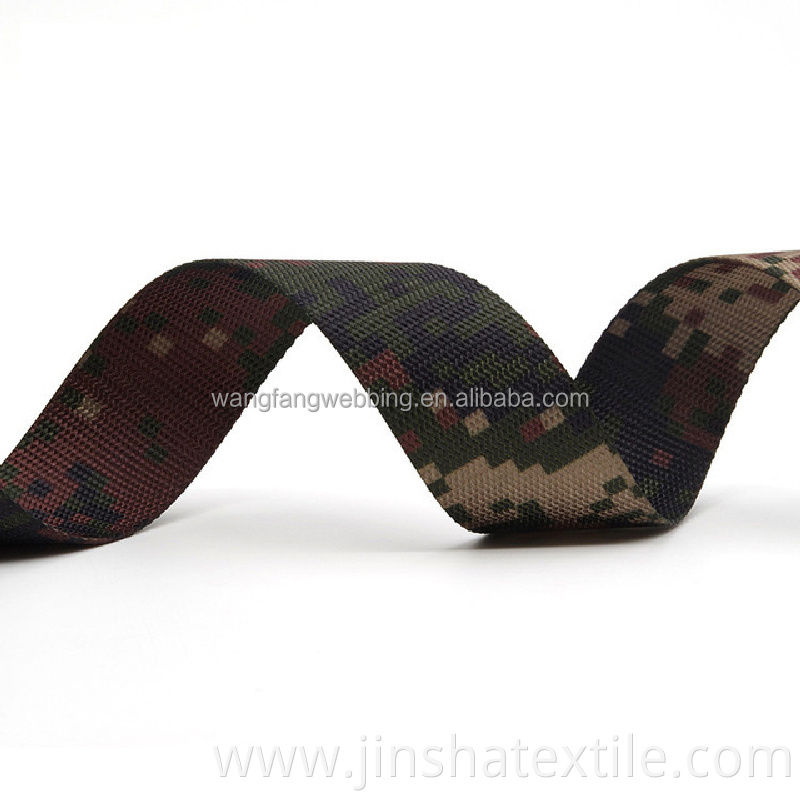 3.8cm polyester camouflage webbing printing heat transfer military webbing nylon webbing belt accessories can be customized